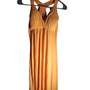 Pink Rose orange maxi dress